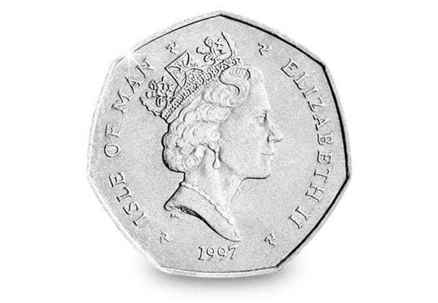 Iom Tt 90Th Cuni 50P Coin Obverse