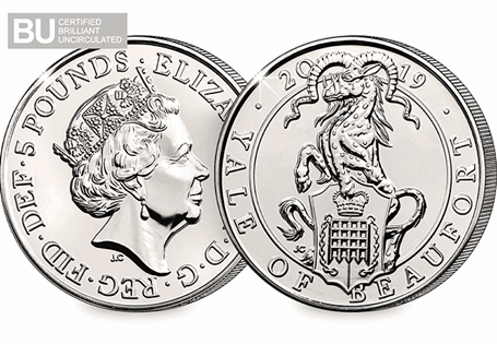 The Yale of Beaufort is the sixth release in The Royal Mints Queen's Beasts £5 Series. It has been protectively encapsulated and certified as Brilliant Uncirculated quality.