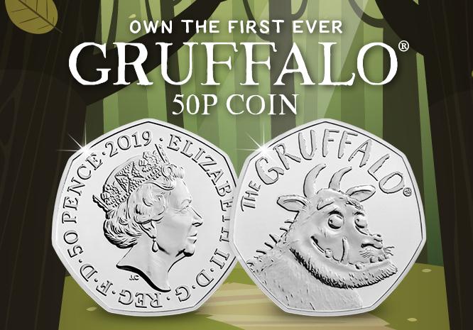 The Gruffalo Fifty Pence 50p Coin BU Change Checker Card 2019 Royal Mint UK 