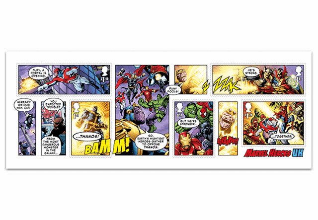 MARVEL Comics Stamps - Framed Edition Marvel Heroes stamps