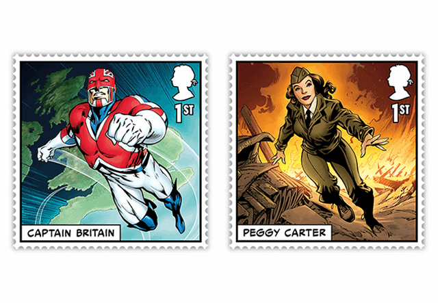 MARVEL Comics Stamps - Framed Edition Captain Britain and Peggy Carter stamps