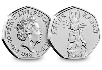 Peter Rabbit 2019 50P Product Page Coin Obverse Reverse