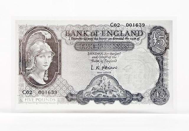 Britannia Five Pounds Silver Banknote
