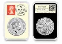 2019 DateStamp £5 features the Queen Victoria £5 issued by the Royal Mint. It is postmarked with the date 24th May 2019 to mark 200 years since Queen Victoria's birth. It is protectively encapsulated.