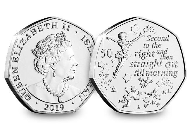 PETER PAN 50p COIN TINKERBELL 90th ANNIVERSARY 2019 UNCIRCULATED Unopened Bag