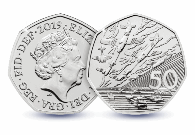50th Anniversary of D-Day 50p Obverse and Reverse