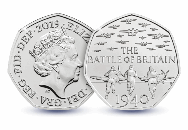 75th Anniversary of the Battle of Britain 50p Obverse and Reverse