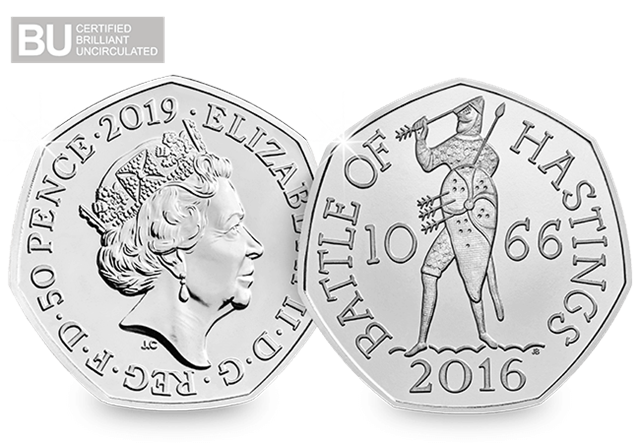 2019 Battle of Hastings 50p Obverse and Reverse