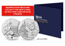 The 2019 Paddington™ Bear 50p Collecting Pack has space to fit two Paddington™ Bear 50p coins as they are found in your change and it includes the specifications for each coin.