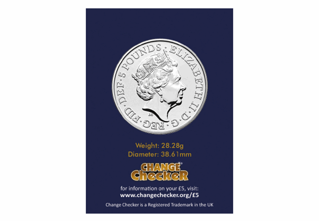 Chinese Year of the Rat £5 BU Coin Obverse in Change Checker packaging