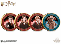 The Official Harry Potter Medals feature full colour images of fan favourite characters: Harry Potter, Hermione Granger, Ron Weasley. Plus a COMPLIMENTARY medal featuring Dobby.