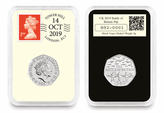 2019 Battle of Britain 50p Obverse and Reverse in Everslab