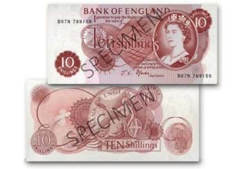 10 Shilling Note 50th Anniversary Datestamp Front and Back