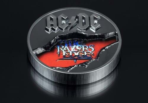 The Razors Edge 2 Oz Proof Silver Coin Cook Islands 2019 $10 ACDC