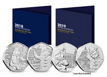 Secure the 2018 & 2019 Change Checker Paddington Collecting Packs. Each have space to house both 2018 & 2019 Paddington 50p coins and include the specifications for each coin. Coins not included.