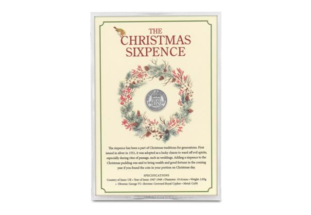 Christmas Sixpence with white background