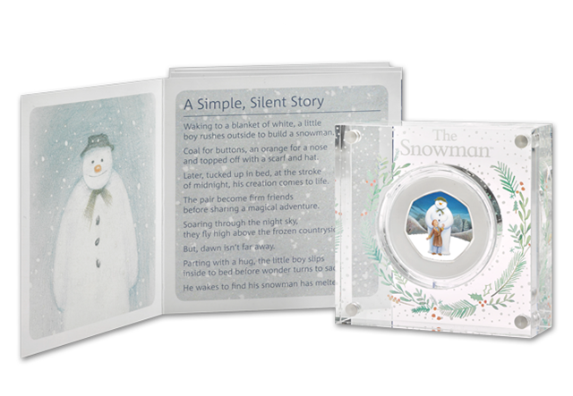 Snowman Silver Proof 50p in Perspex with Leaflet