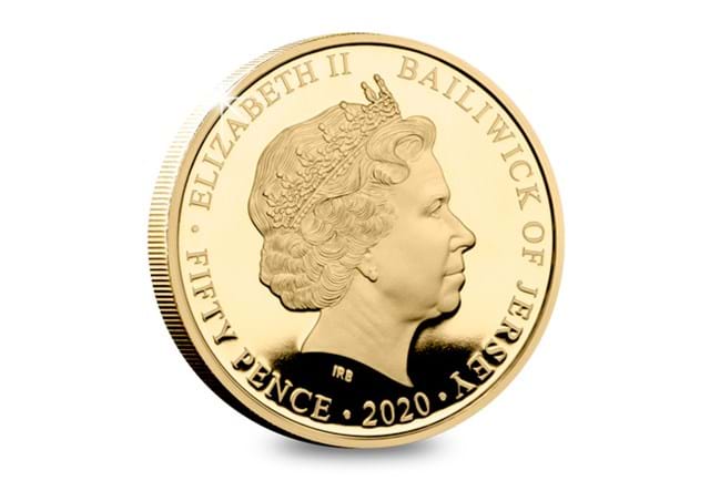 The VE Day 75th Anniversary Gold-Plated Coin obverse