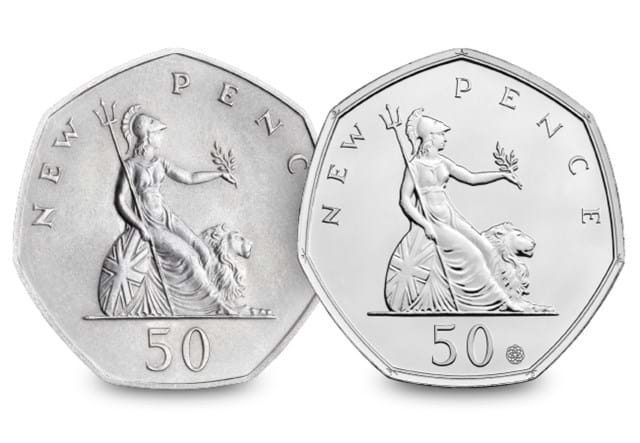 1969 and 2019 Britannia Coin Pair Reverse