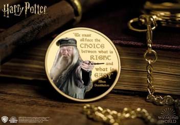 Harry Potter Dumbledore Wisdom Commemorative with brown and gold background