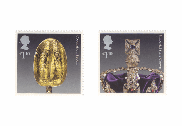 Coronation Spoon Stamp and Imperial State Crown Stamp