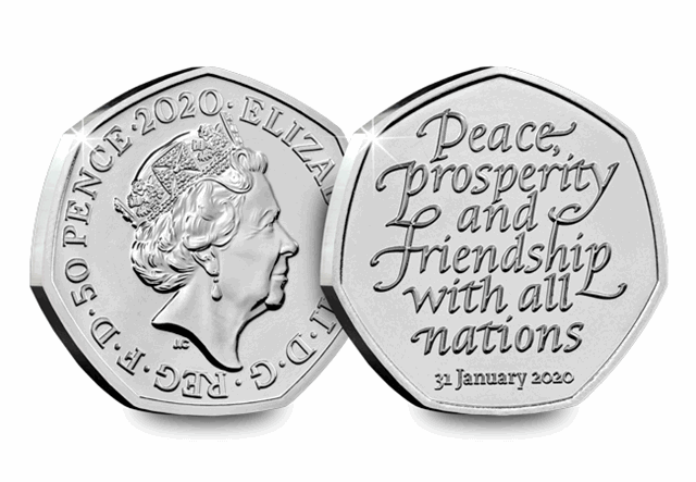 UK 2020 Withdrawal from the EU 50p BU Pack both sides