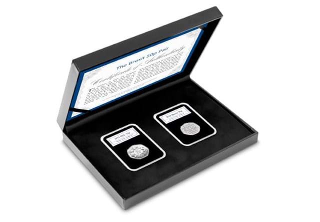 The Brexit 50p Pair in display box