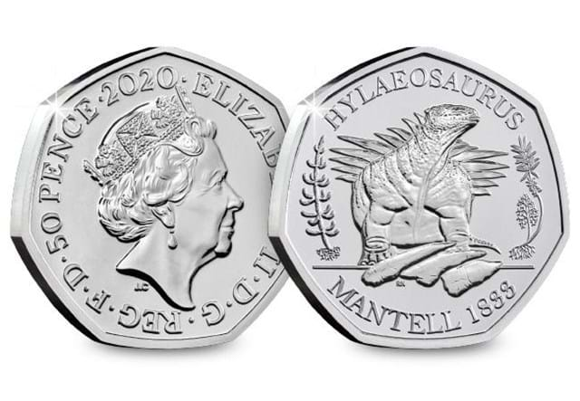 UK 2020 Hylaeosaurus 50p Obverse and Reverse