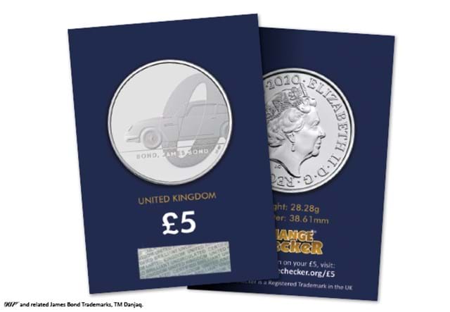2020 UK James Bond BU £5 Crown both sides in Change Checker packaging