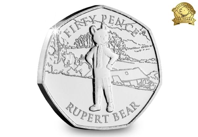 The Rupert Bear Brilliant Uncirculated 50p reverse