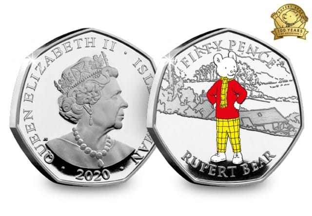 The Rupert Bear Silver Proof 50p Coin both sides