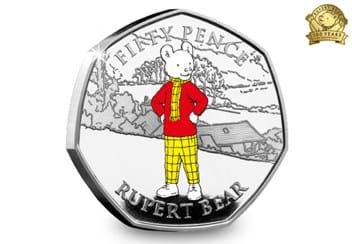 The Rupert Bear Silver Proof 50p Coin reverse
