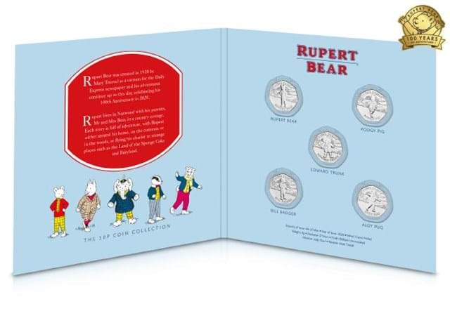 The Complete Rupert Bear BU 50p Collection inside the pack