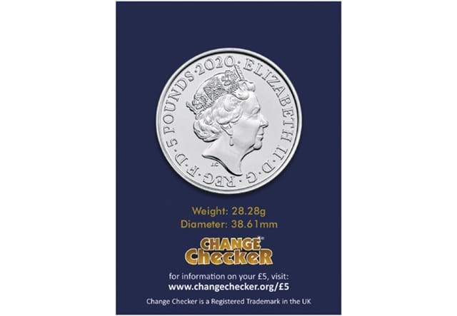 Wordsworth £5 Pound Coin Obverse in Change Checker packaging