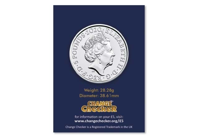 Tower of London The White Tower BU 5 pound obverse in Change Checker packaging