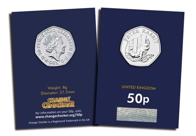 2020 Peter Rabbit 50p Obverse and Reverse in Change Checker packaging
