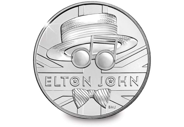 Elton John 5 Pound Coin reverse