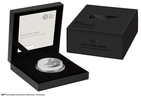 This coin has been struck by The Royal Mint from 2oz .999 Silver to a proof finish. It features a James Bond design. It is the first in a 3-coin collection.