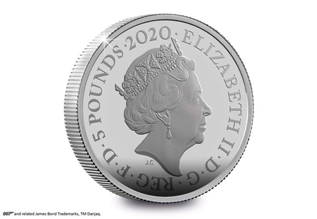 UK 2020 James Bond 2oz Silver Proof Coin obverse