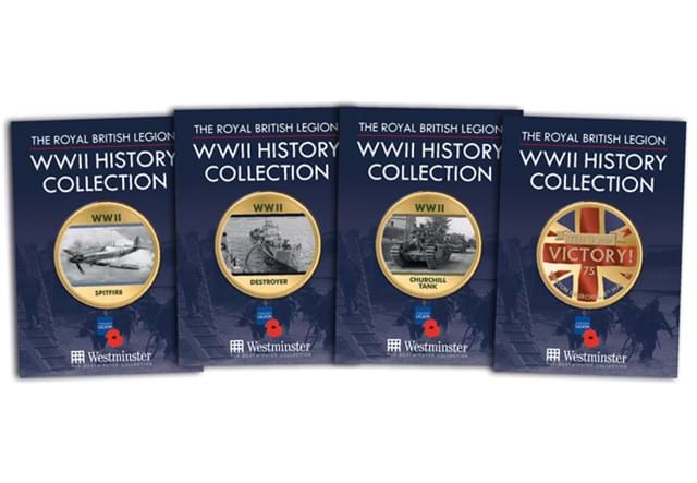 Official RBL History of WWII Commemoratives Reverses in display cards