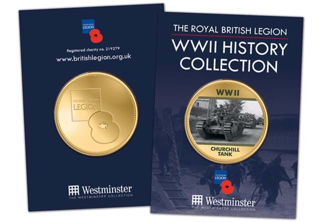 Official RBL History of WWII Commemoratives Churchill Tank in display card