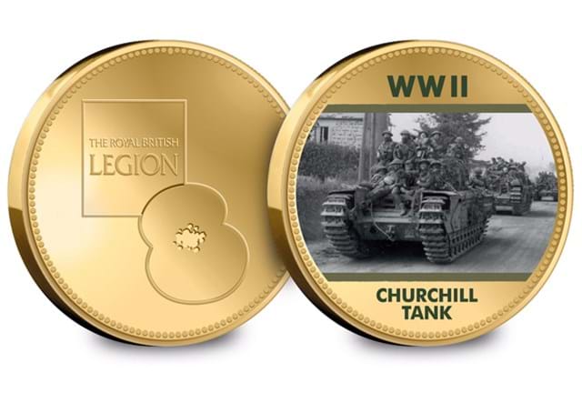Official RBL History of WWII Commemoratives Churchill Tank Obverse and Reverse