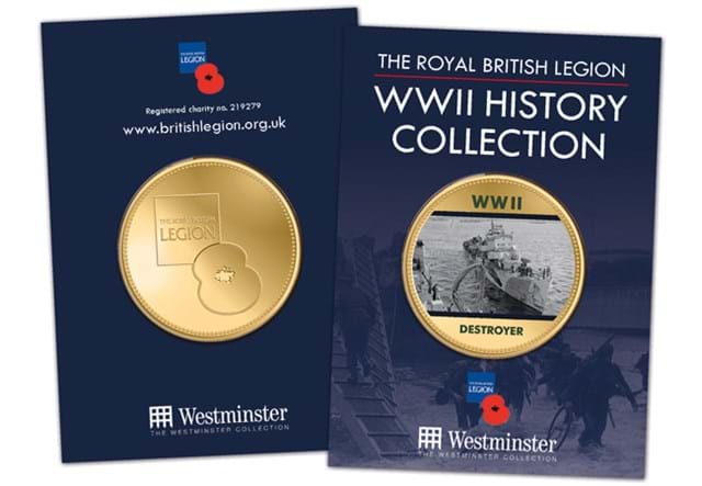 Official RBL History of WWII Commemoratives Destroyer in display card