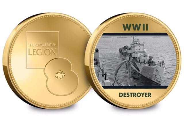 Official RBL History of WWII Commemoratives Destroyer Obverse and Reverse