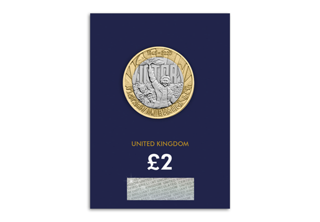 Change Checker 2020 UK VE Day £2 Display Card reverse in Change Checker packaging