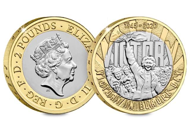 UK 2020 VE Day £2 BU Coin Obverse and Reverse