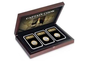 2020 Captain Cook Three Coin Silver Proof Set slab set