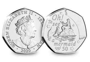 The 2020 Official Peter Pan 50p Coin Set Oh To See A Mermaid Obverse and Reverse