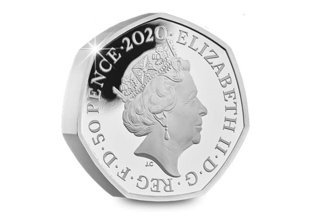 UK 2020 Rosalind Franklin Silver Proof Piedfort 50p obverse