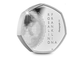UK 2020 Rosalind Franklin Silver Proof Piedfort 50p reverse